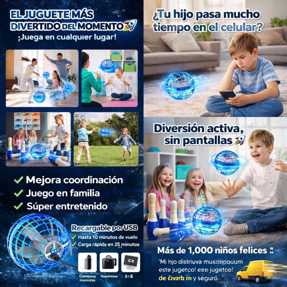 AEROSPIN 360™ – DIVERSIÓN SIN PANTALLAS QUE LOS ATRAPA