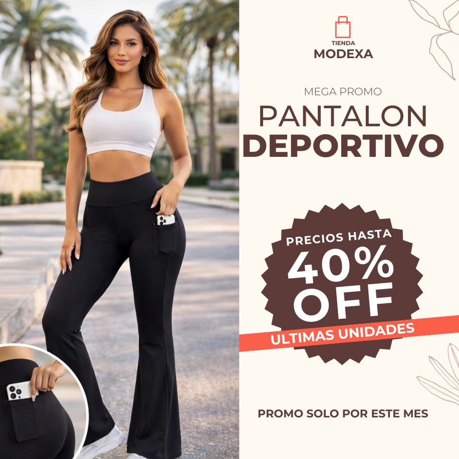 PANTALÓN DEPORTIVO PARA MUJER CINTURA ALTA 👖✨ CÓMODO, ESTILIZA TU FIGURA | 🔥 40% DE DESCUENTO HOY