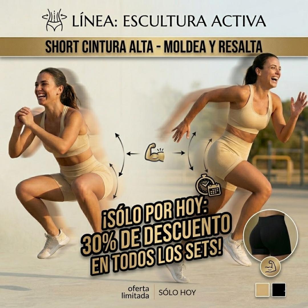 ¡Muévete con Libertad! Short Cintura Alta con Efecto Levanta Glúteos: Comodidad Total para Caminar, Entrenar y Brillar.