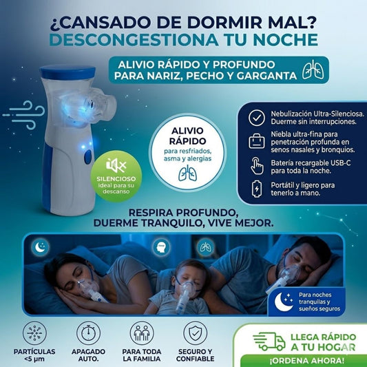 Dile Adiós a la Congestión: Nebulizador Pediátrico y de Adultos para Noches de Descanso Real y Seguro