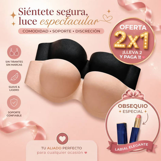 OFERTA 2x1 Brasier Invisible Push Up – Levanta Busto sin Tirantes